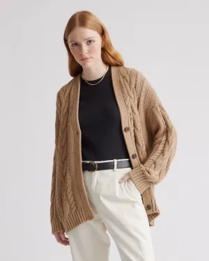 100% Organic Cotton Oversized Cable Cardigan