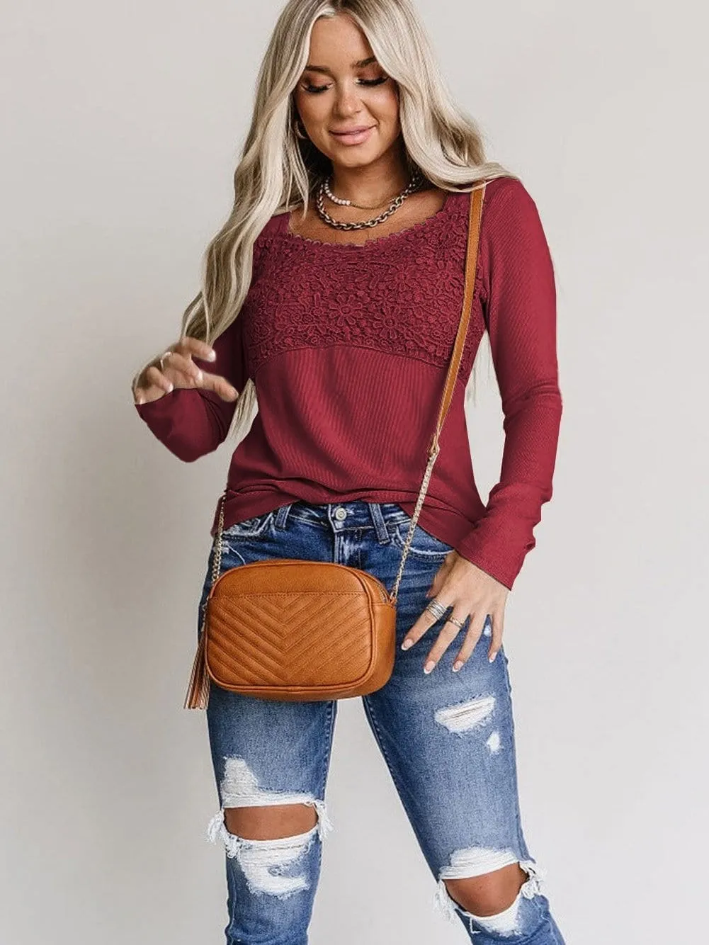 3/4 Sleeve V-Neck Printed Tunic