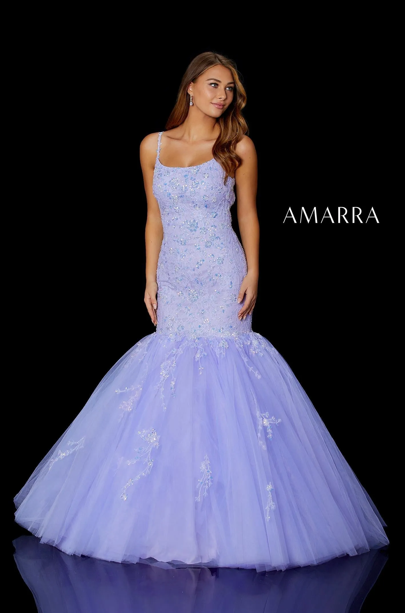 Amarra 87339 Neon Pink Mermaid Prom Dresses Size 10 Sequin Embellished Tulle Mermaid Backless Corset Lace Gown