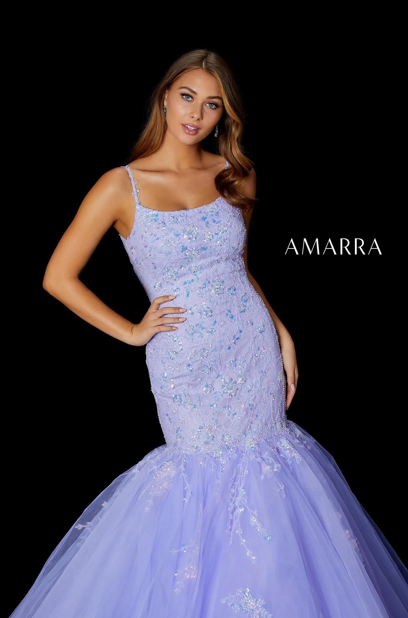 Amarra 87339 Neon Pink Mermaid Prom Dresses Size 10 Sequin Embellished Tulle Mermaid Backless Corset Lace Gown