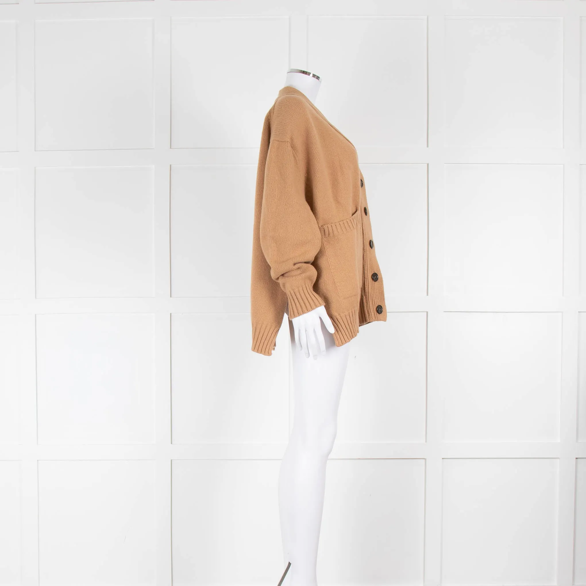 &DAUGHTER Tara Cardigan With Pockets In Brown Sugar Camel