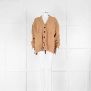 &DAUGHTER Tara Cardigan With Pockets In Brown Sugar Camel