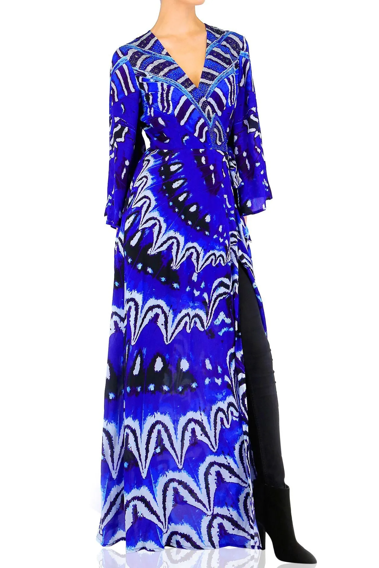 Annabella Blue Wrap Dress