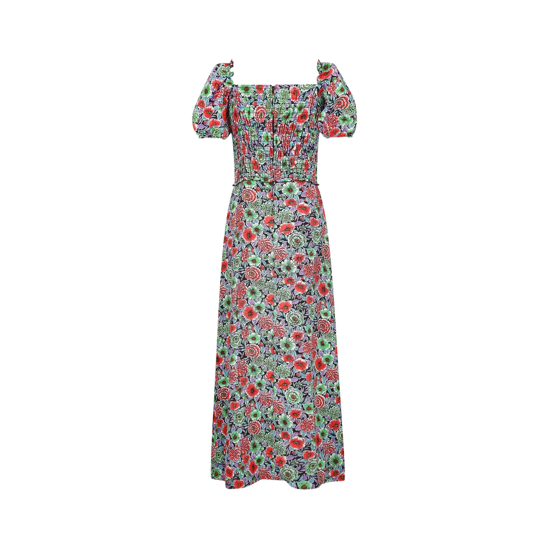 ARCHIVE - 1970s Smocked Floral Maxi Dress