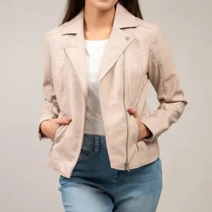 Asymmetric Quilted Faux Leather Jacket