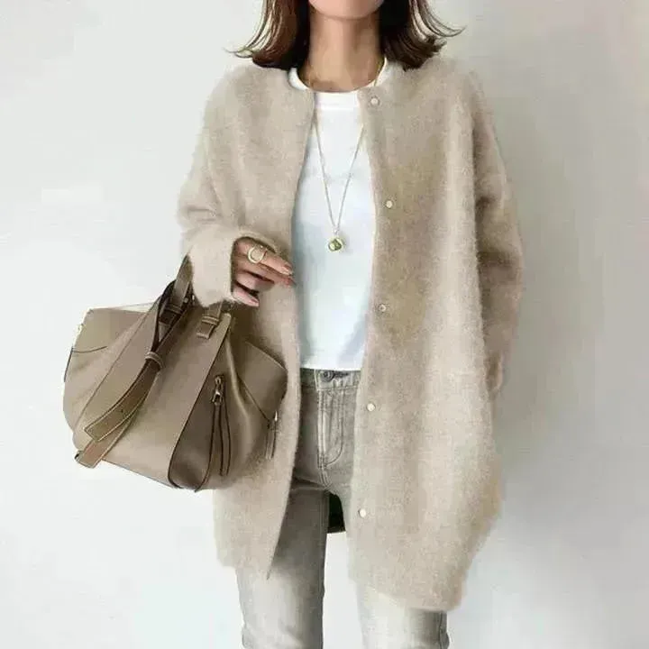Autumn Winter Cashmere Single Breasted Kimono Cardigan Jacket  for women