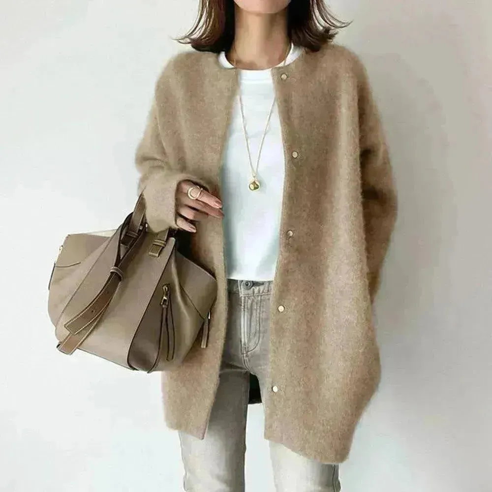 Autumn Winter Cashmere Single Breasted Kimono Cardigan Jacket  for women