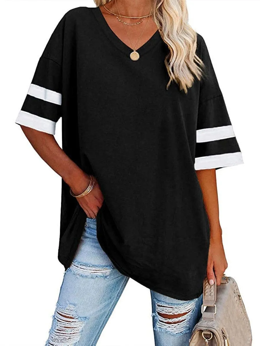 Baseball Tee with V-Neck