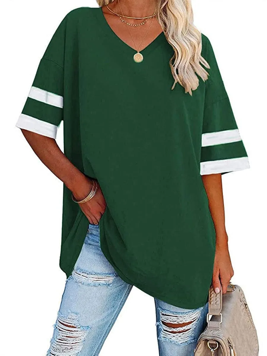 Baseball Tee with V-Neck