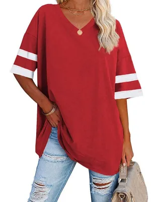 Baseball Tee with V-Neck