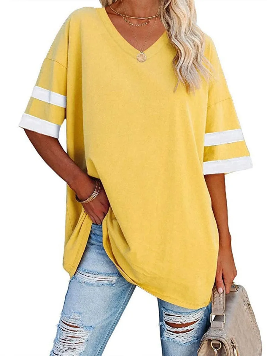 Baseball Tee with V-Neck