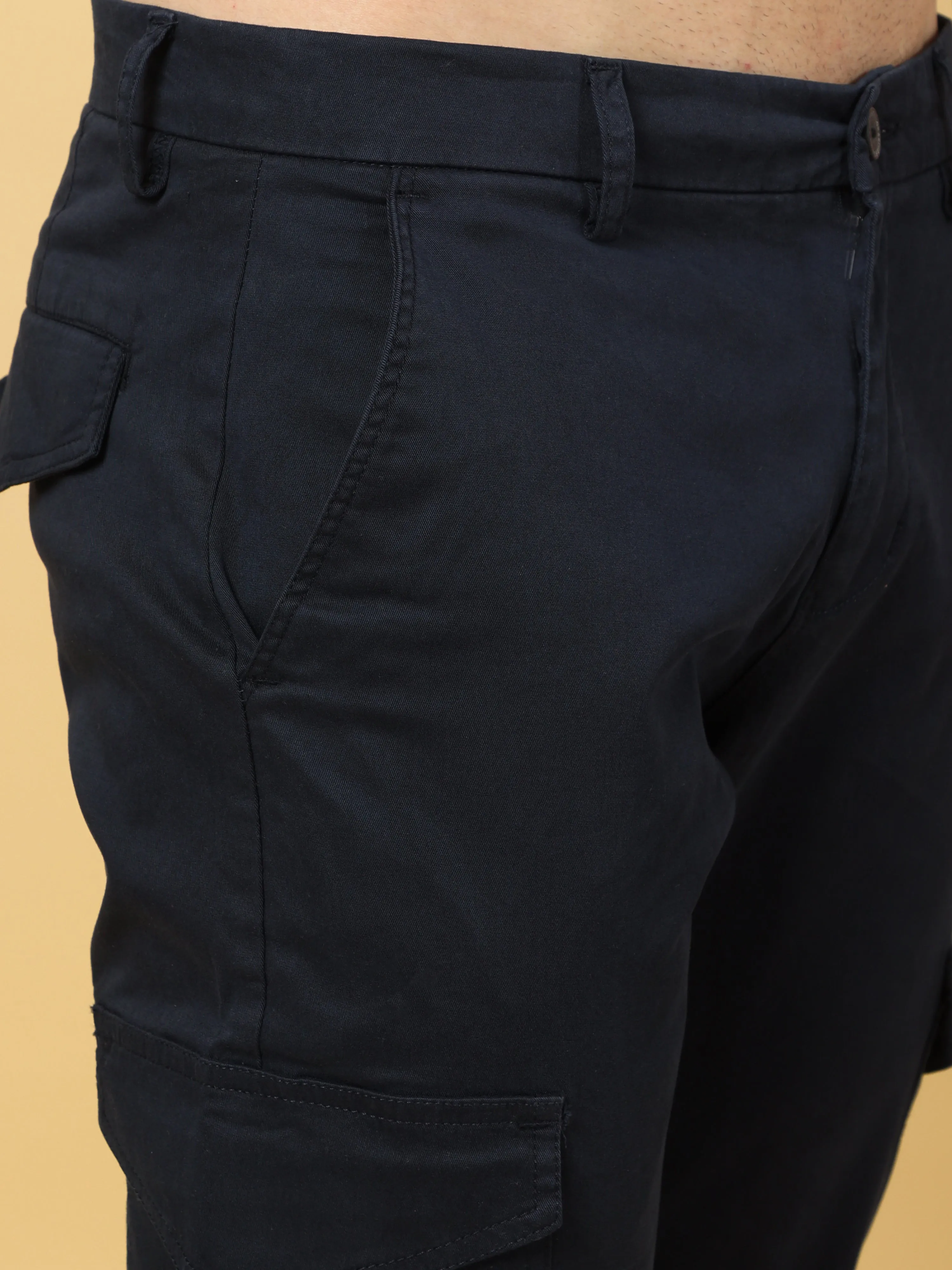 Basic Navy Slim Fit Cargo