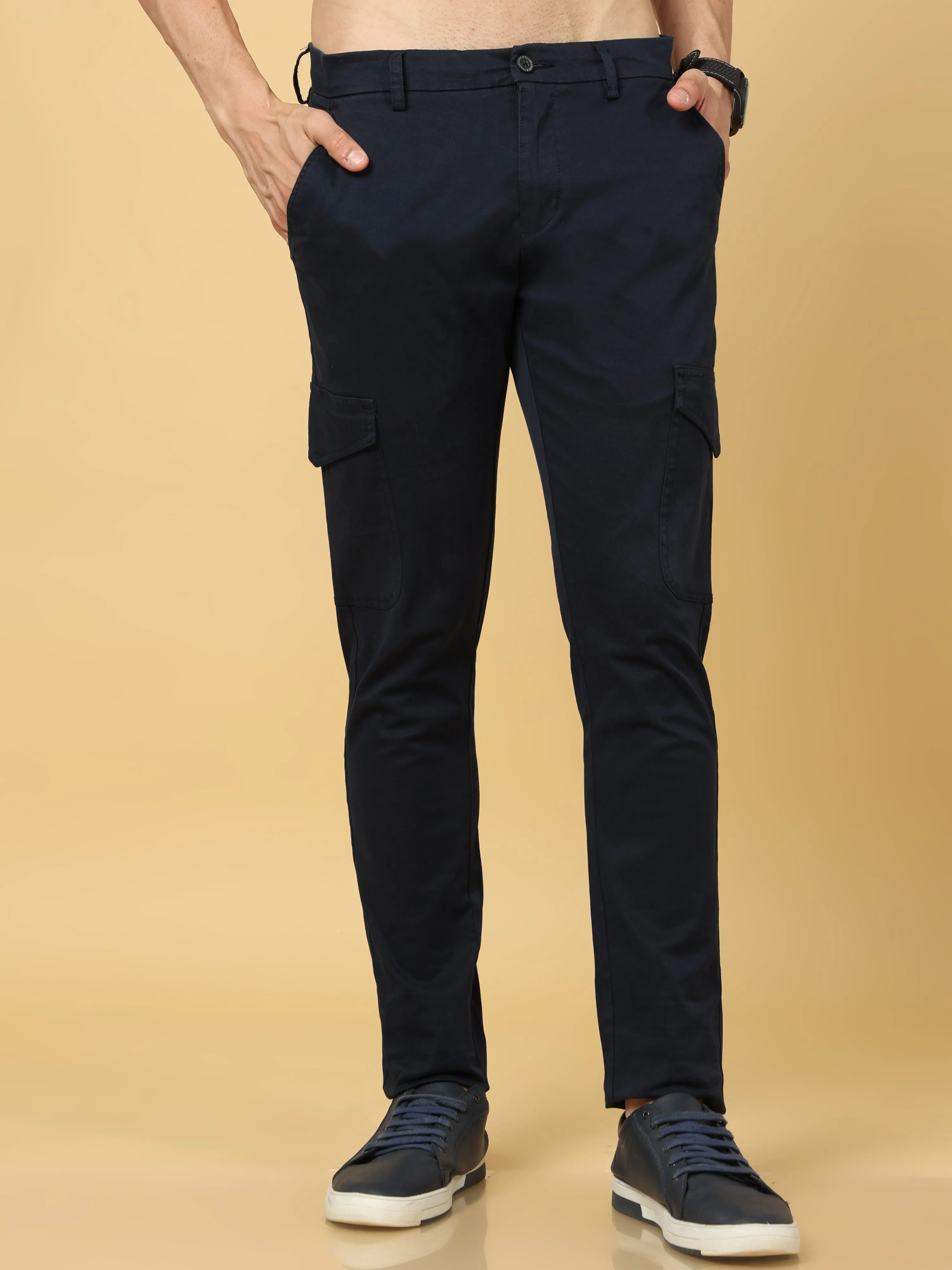 Basic Navy Slim Fit Cargo