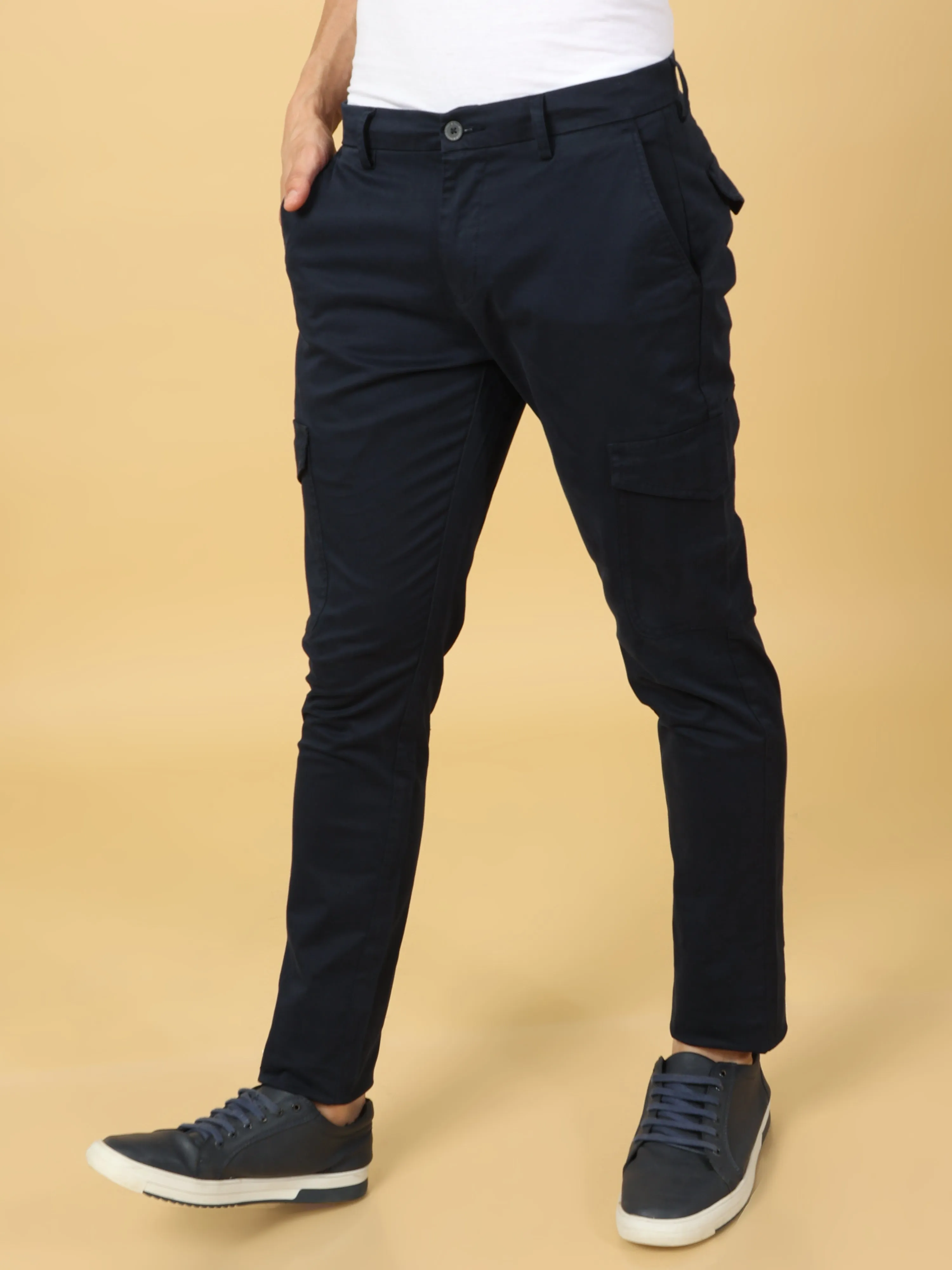 Basic Navy Slim Fit Cargo