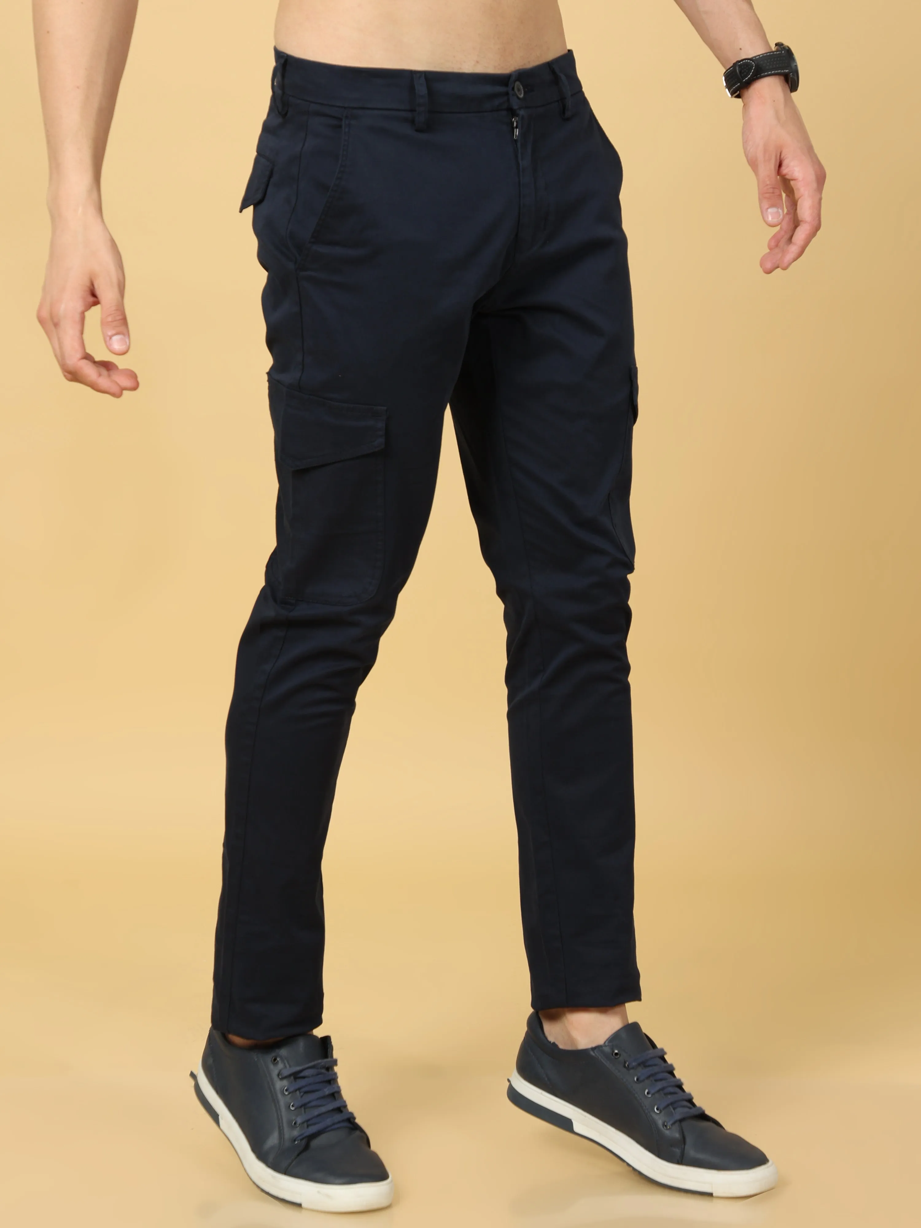 Basic Navy Slim Fit Cargo