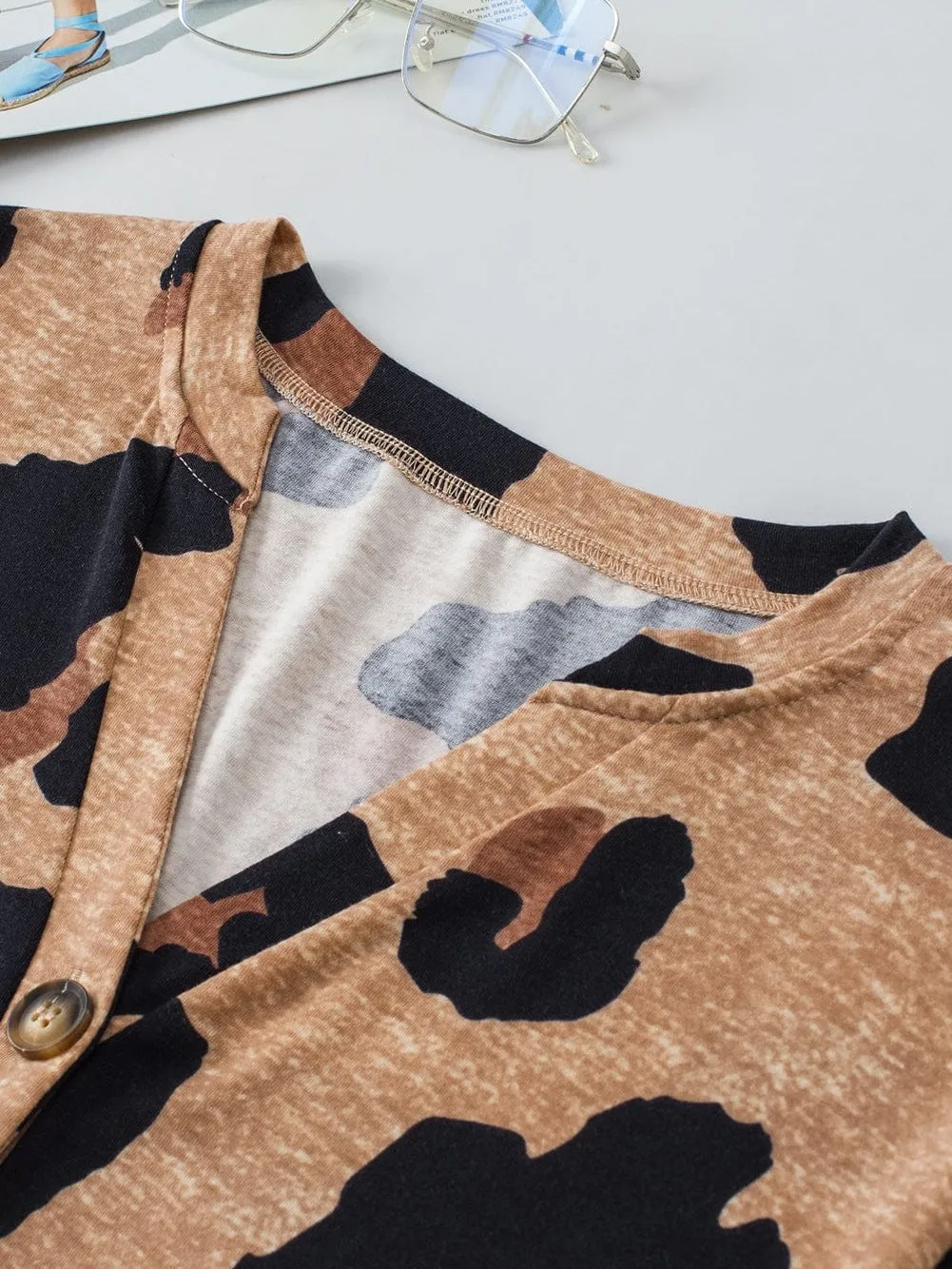 Beige Leopard Print Top