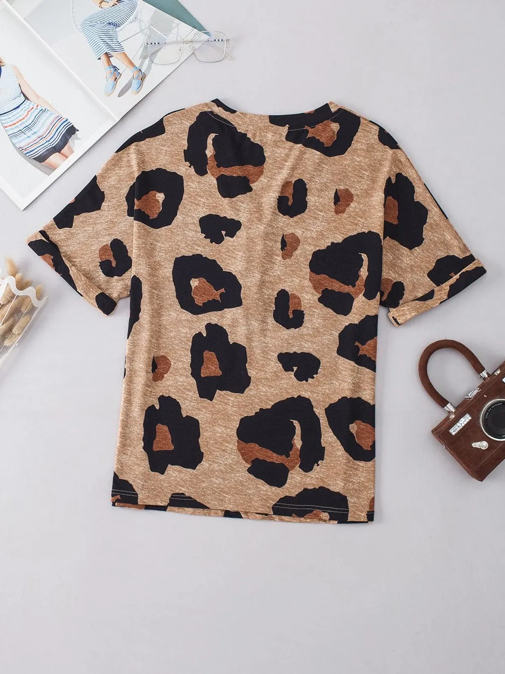Beige Leopard Print Top