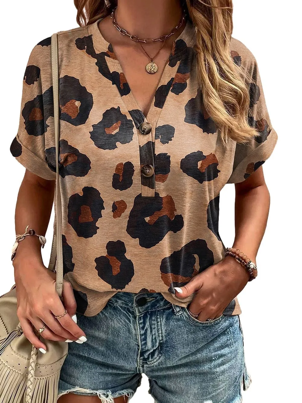 Beige Leopard Print Top