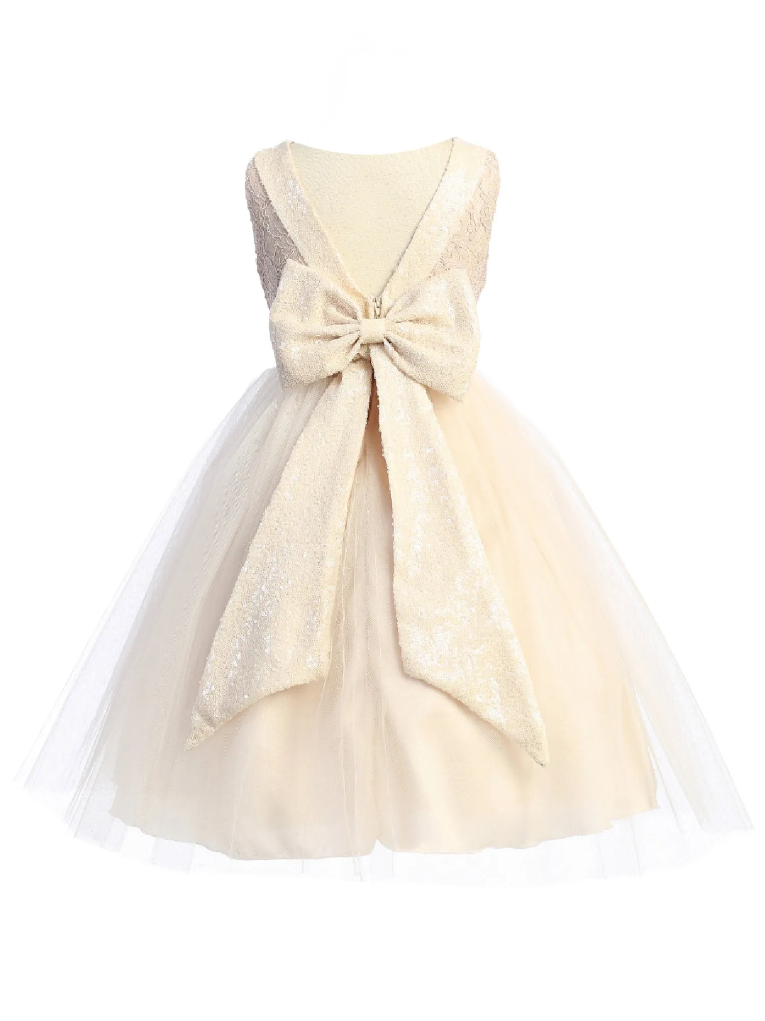 Big Girls Blush Lace Sequin V Back Junior Bridesmaid Dress Plus Size 14.5-20.5