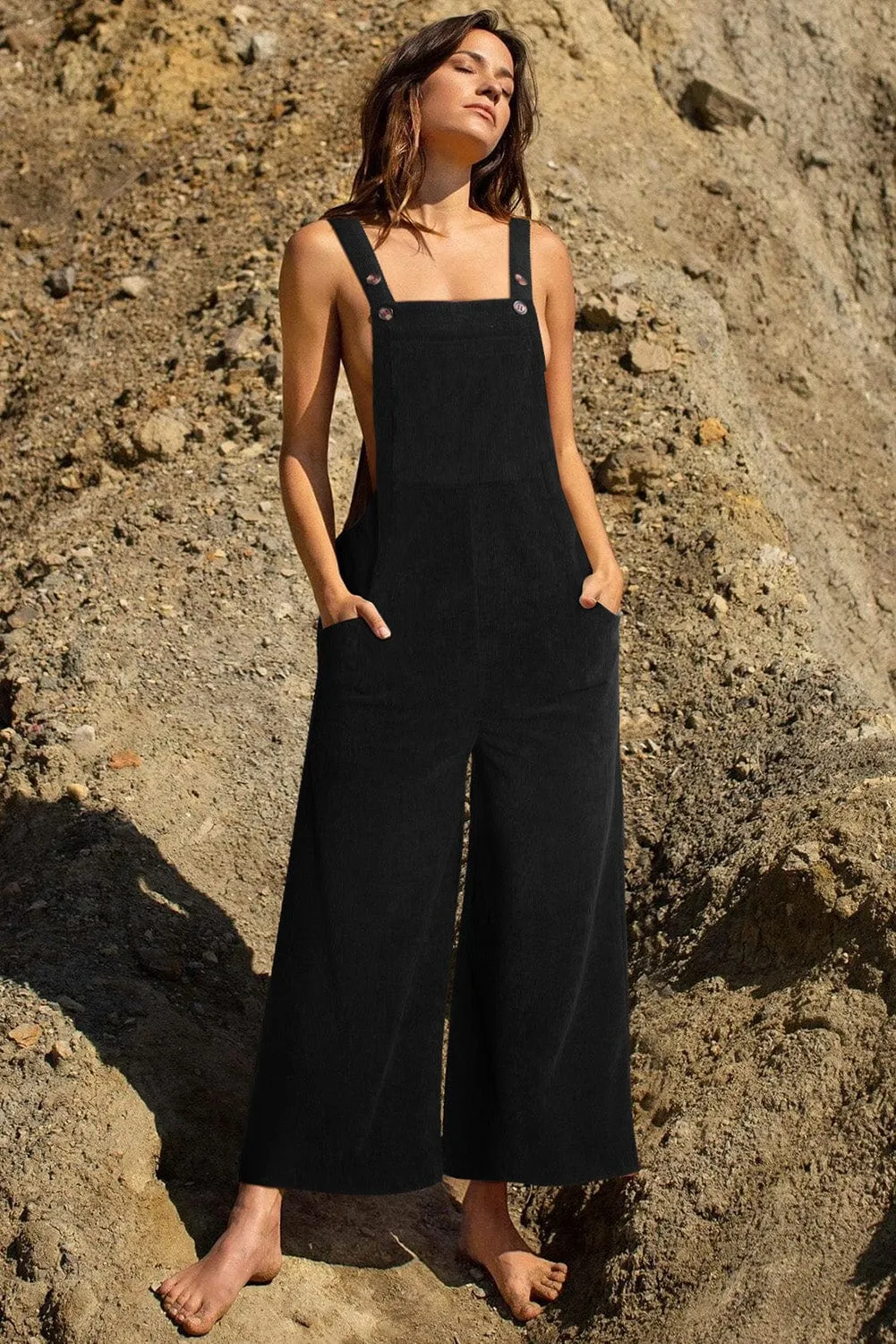Black Corduroy Jumpsuit