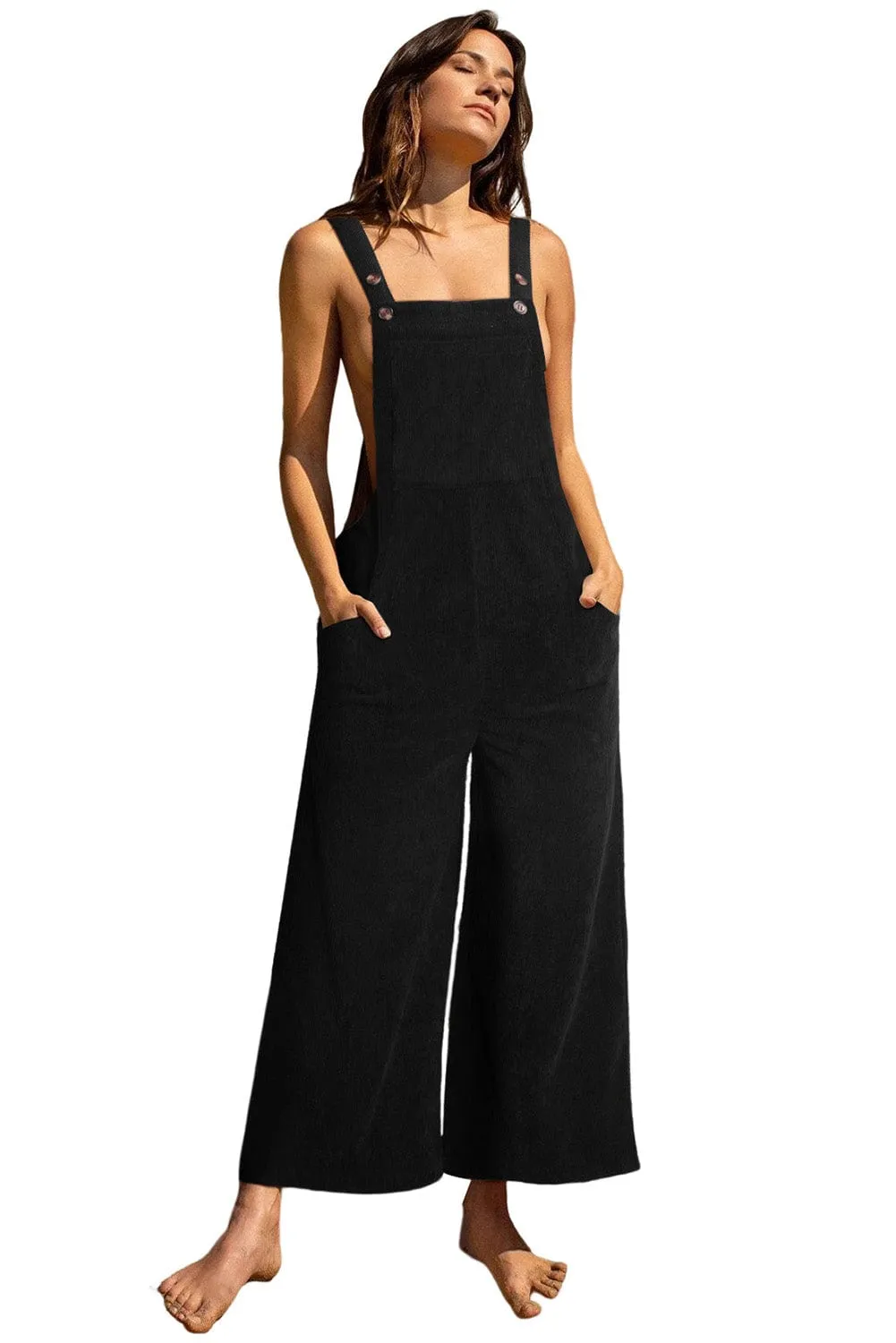 Black Corduroy Jumpsuit