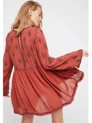 Boho Vibe Diamond Embroidered V-Neck Beach Top