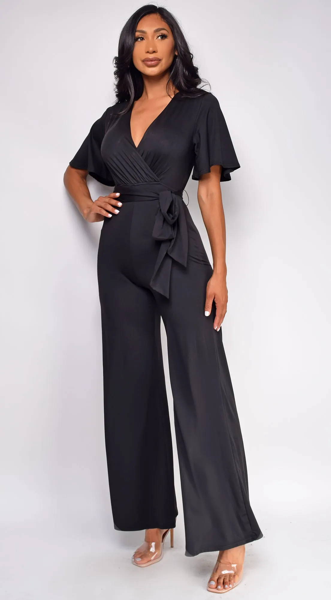 Bombay Black V Neck Jumpsuit