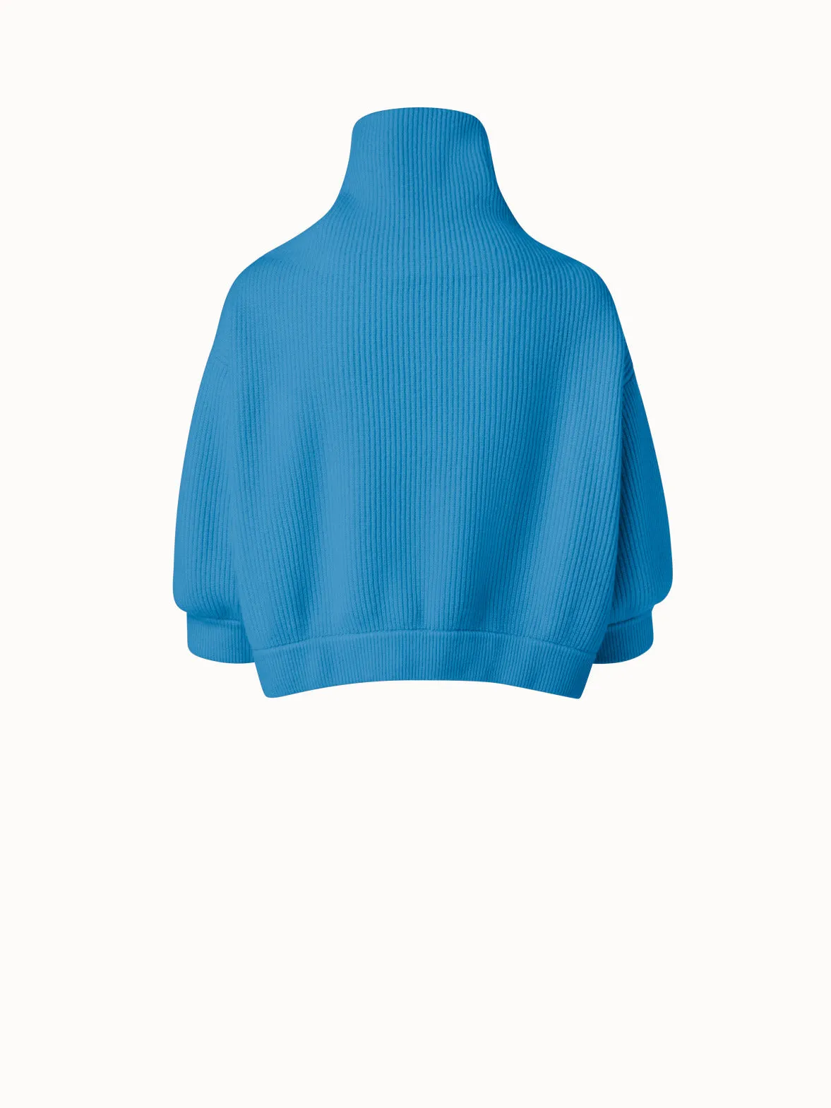 Boxy Ribbed Knit Cashmere Pullover