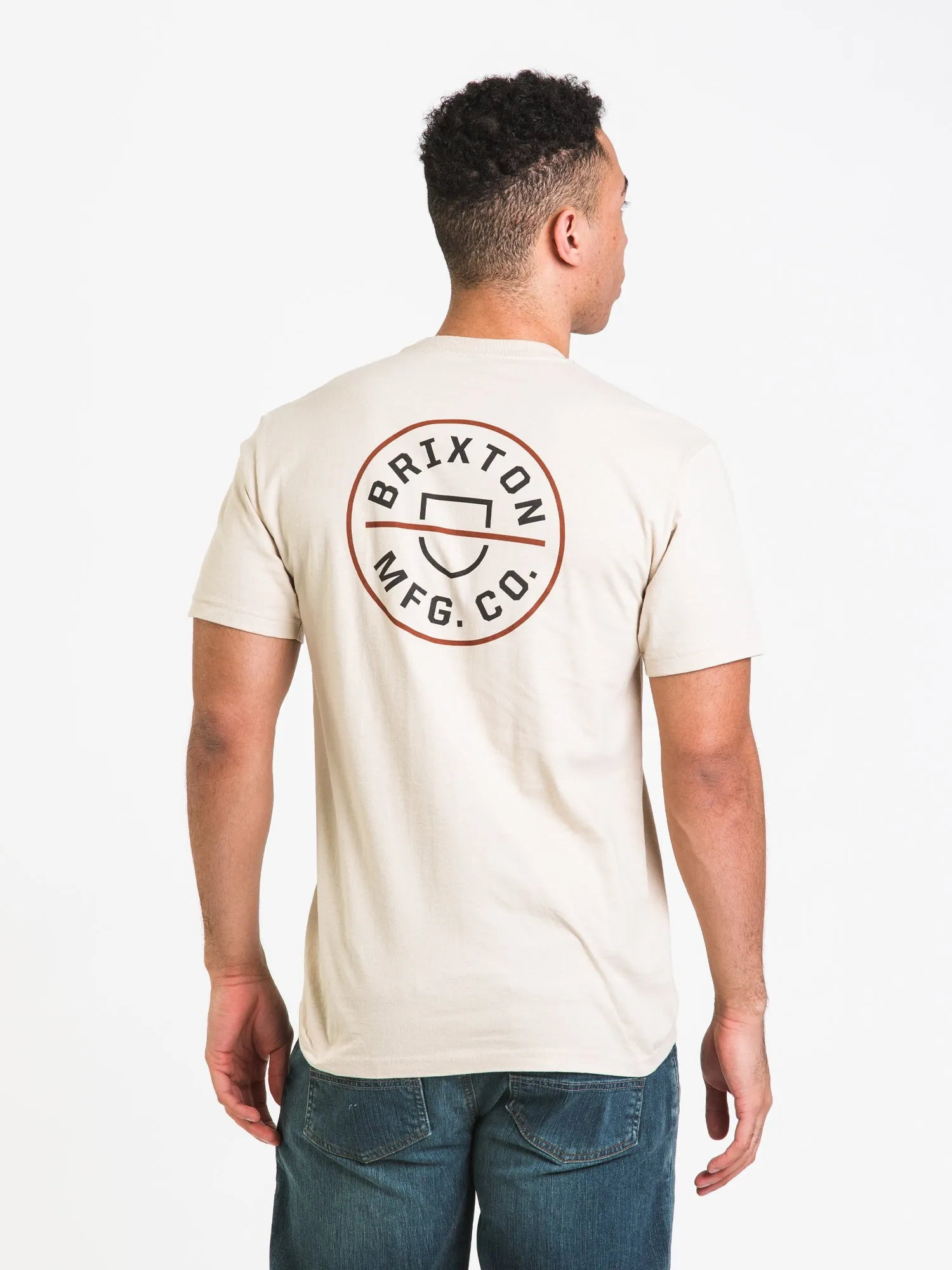 BRIXTON CREST II T-SHIRT CREAM - CLEARANCE