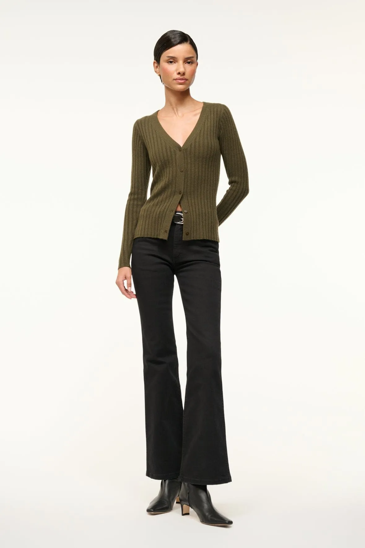 CARGO CASHMERE SWEATER | DARK OLIVE