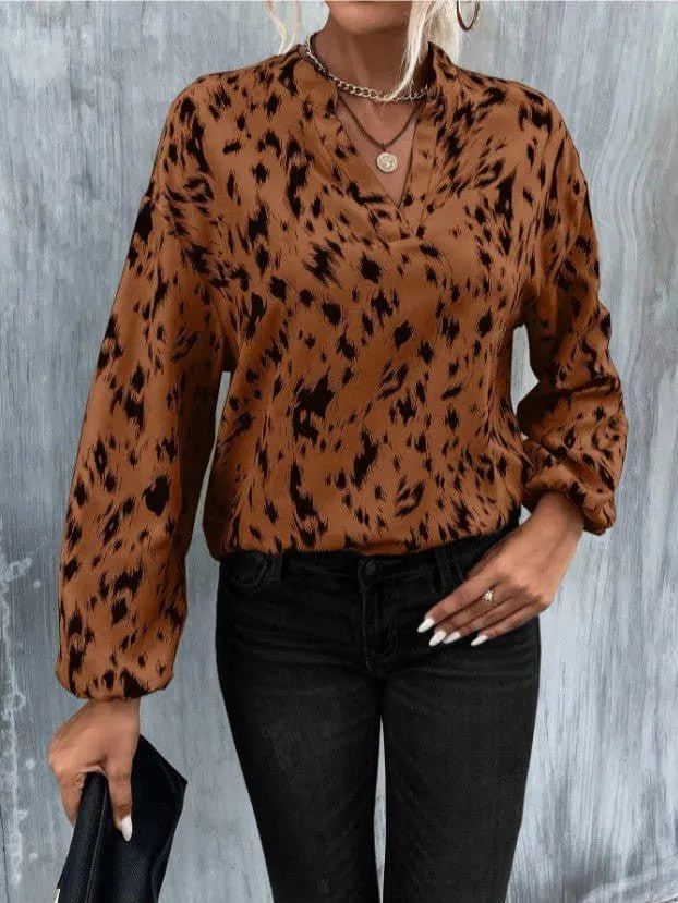 Casual Long Sleeve V-Neck Shirt