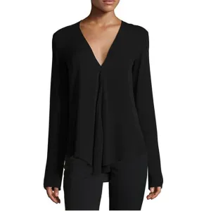 Casual Vintage Ladies' V-neck Long Sleeve Chiffon Blouse