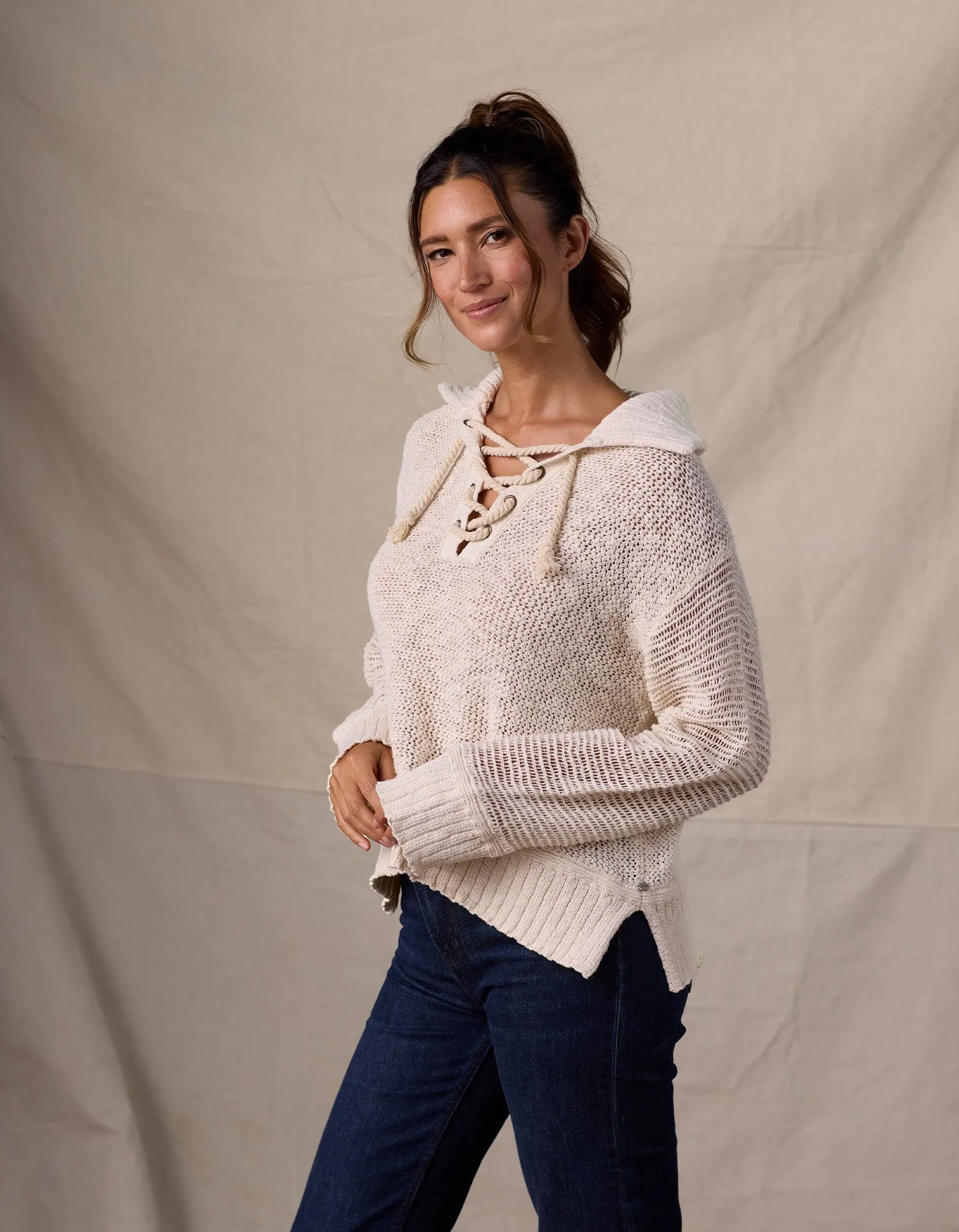 Cora Knit Popover in Cream