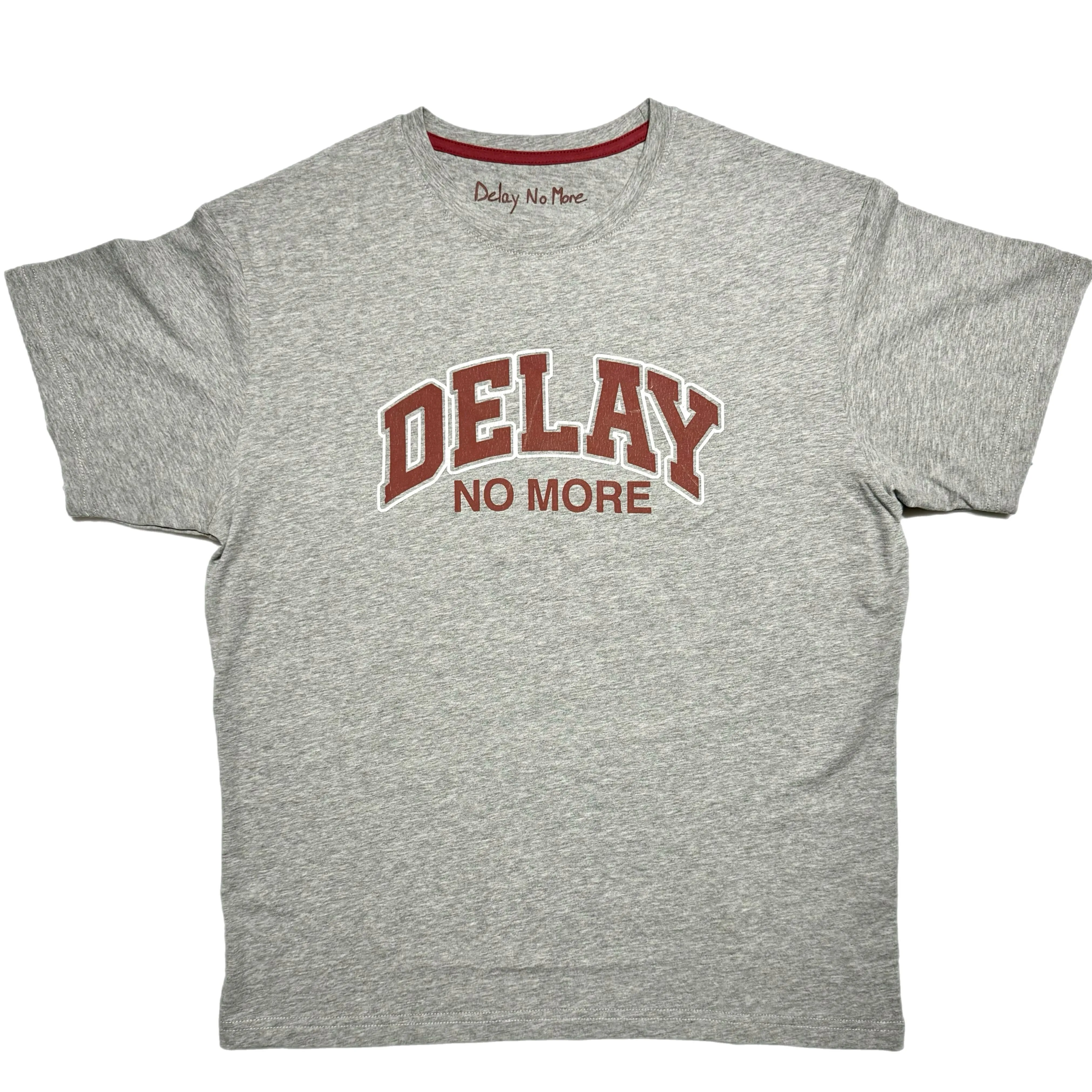 Delay No More Varsity Oversized Tee, Grey