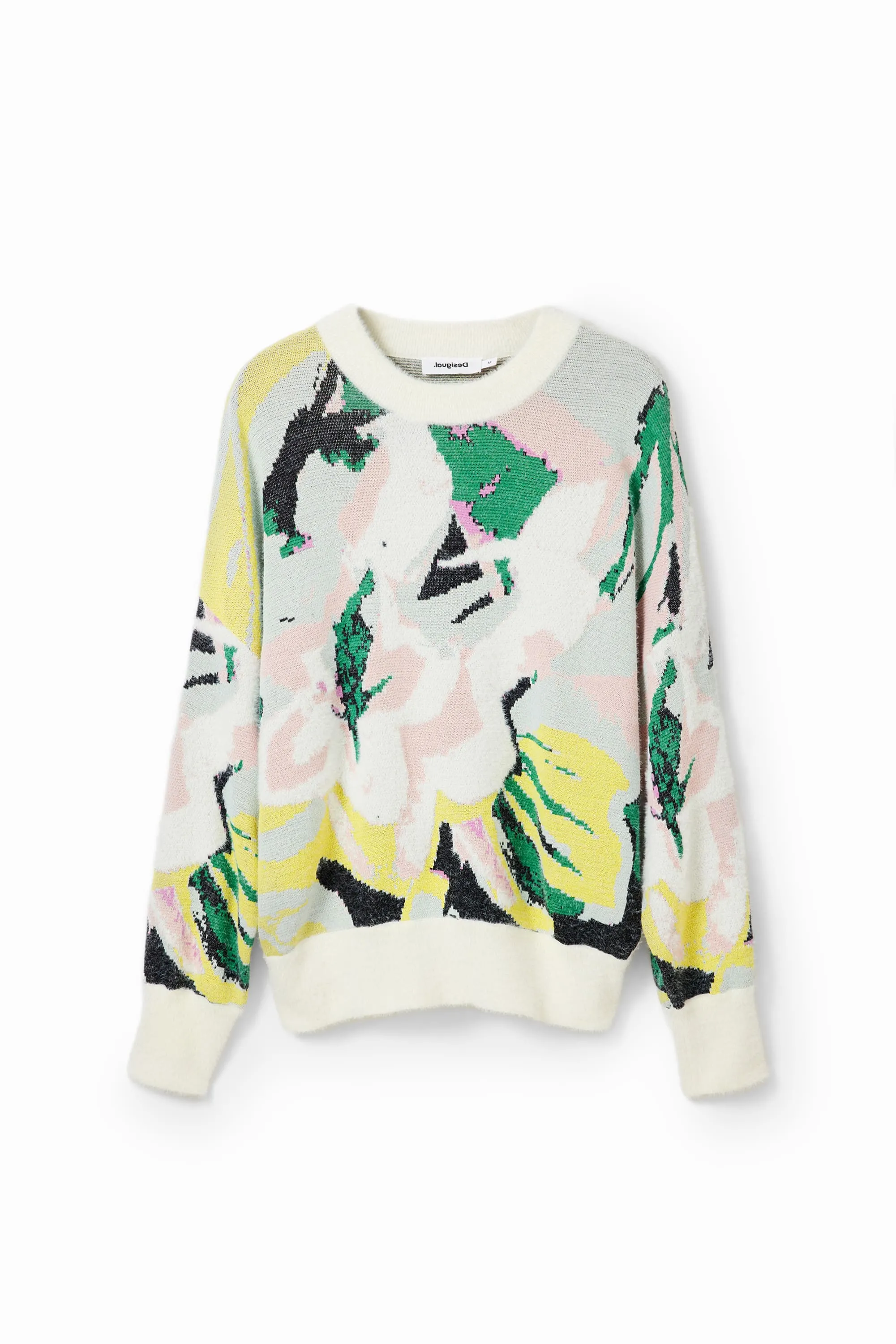 Desigual Tropi Oversized Arty Pastel Fluffy Jumper 23WWJF42