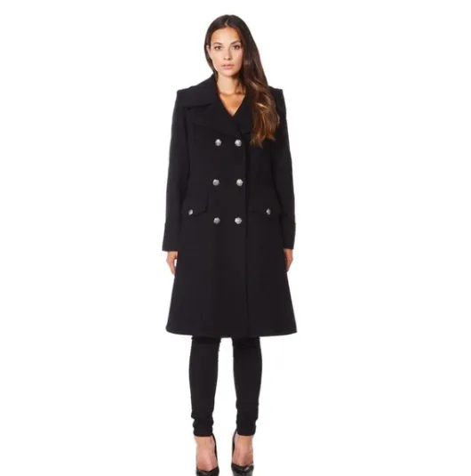 Double Breast Military Midi Coat