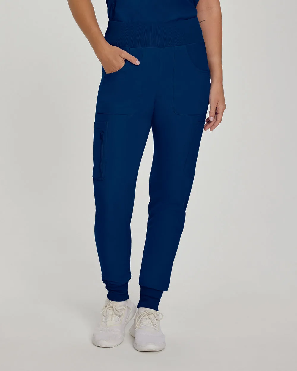LB401P White Cross Landau Forward Petite Women's Joggers