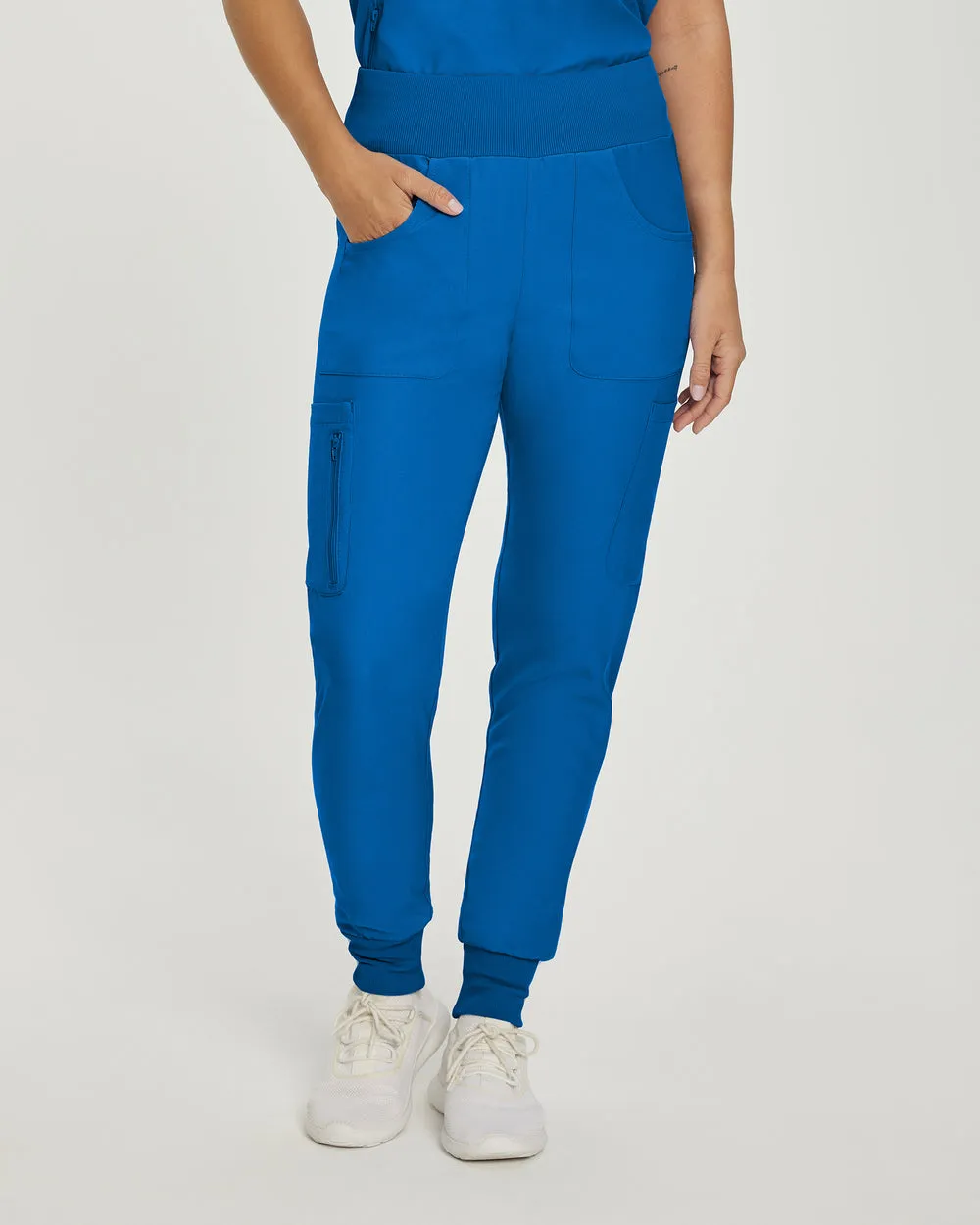 LB401P White Cross Landau Forward Petite Women's Joggers