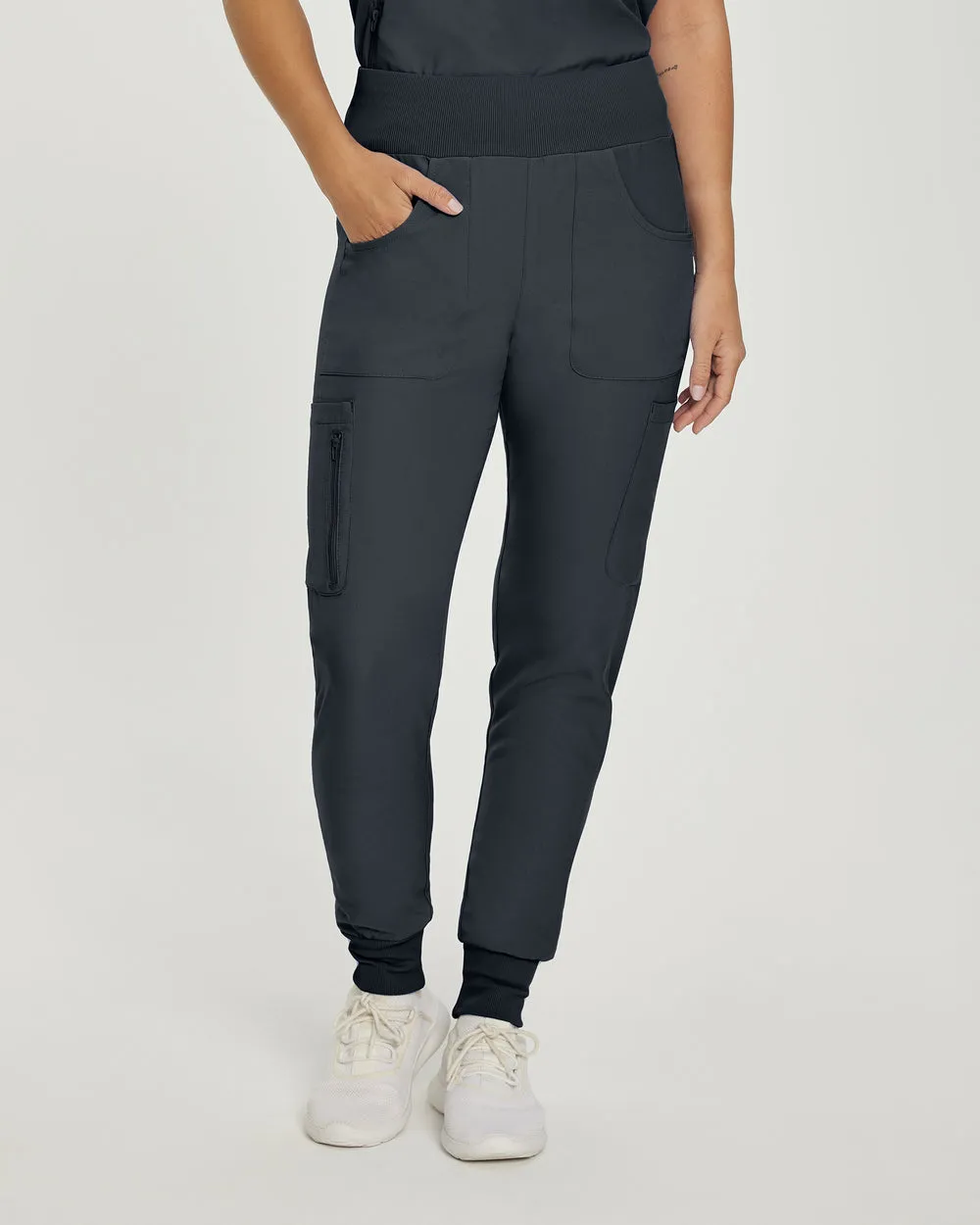 LB401P White Cross Landau Forward Petite Women's Joggers