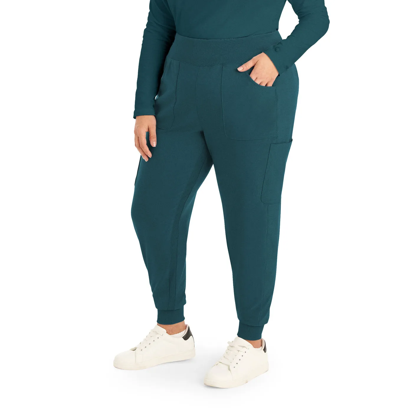 LB401P White Cross Landau Forward Petite Women's Joggers