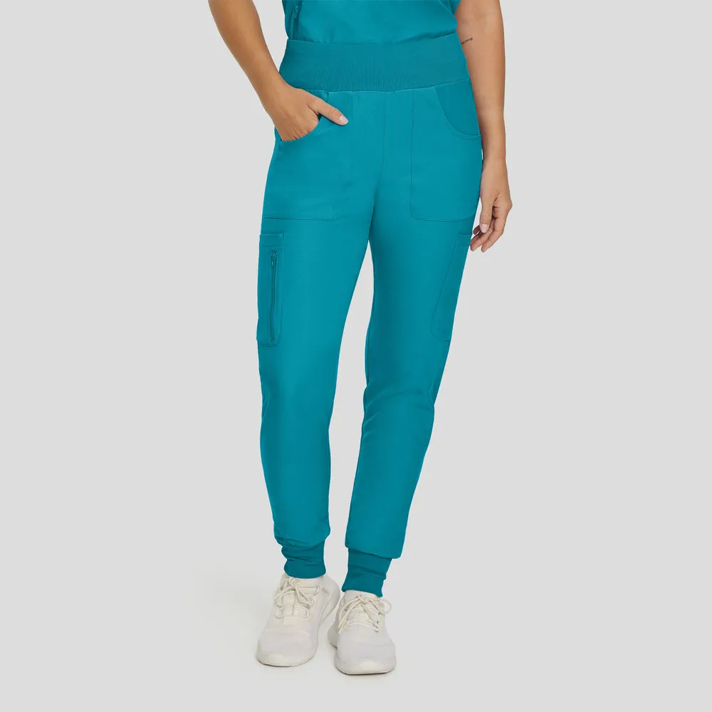 LB401P White Cross Landau Forward Petite Women's Joggers
