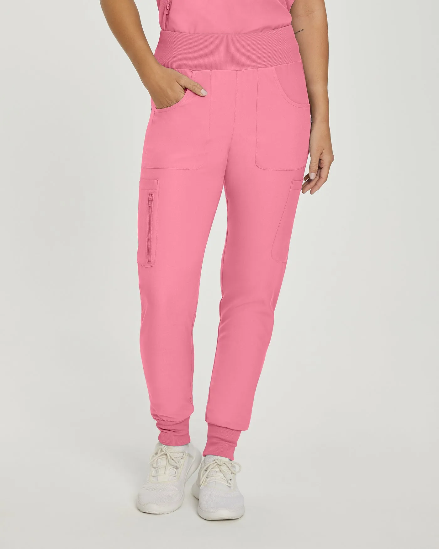 LB401P White Cross Landau Forward Petite Women's Joggers