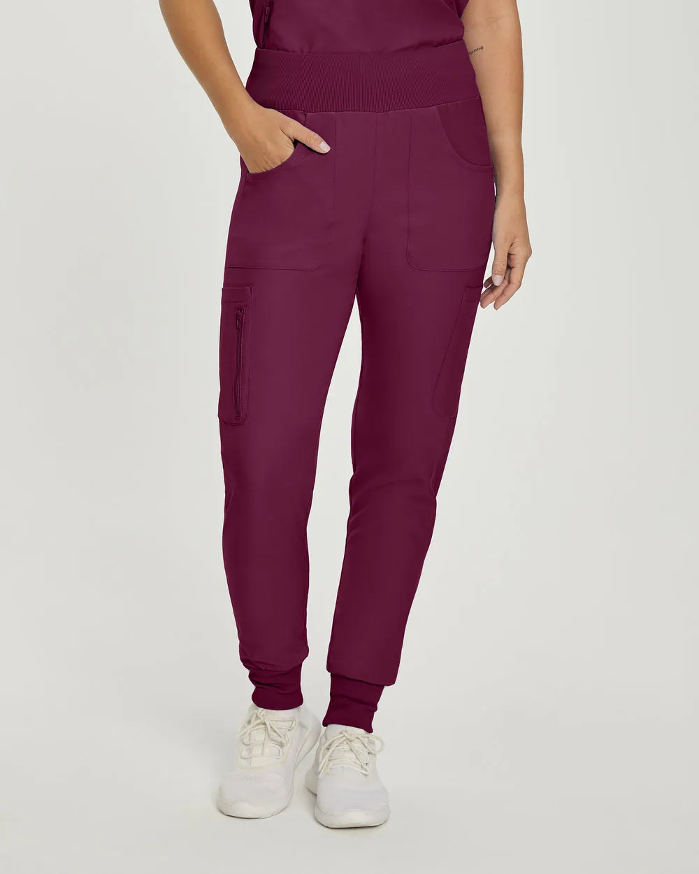 LB401P White Cross Landau Forward Petite Women's Joggers