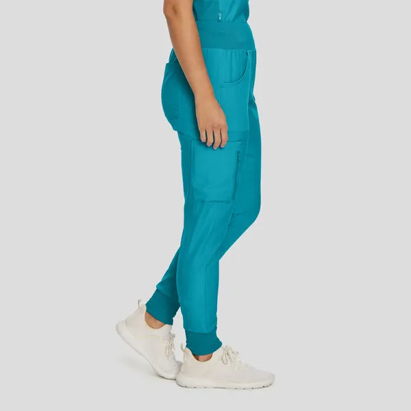 LB401P White Cross Landau Forward Petite Women's Joggers
