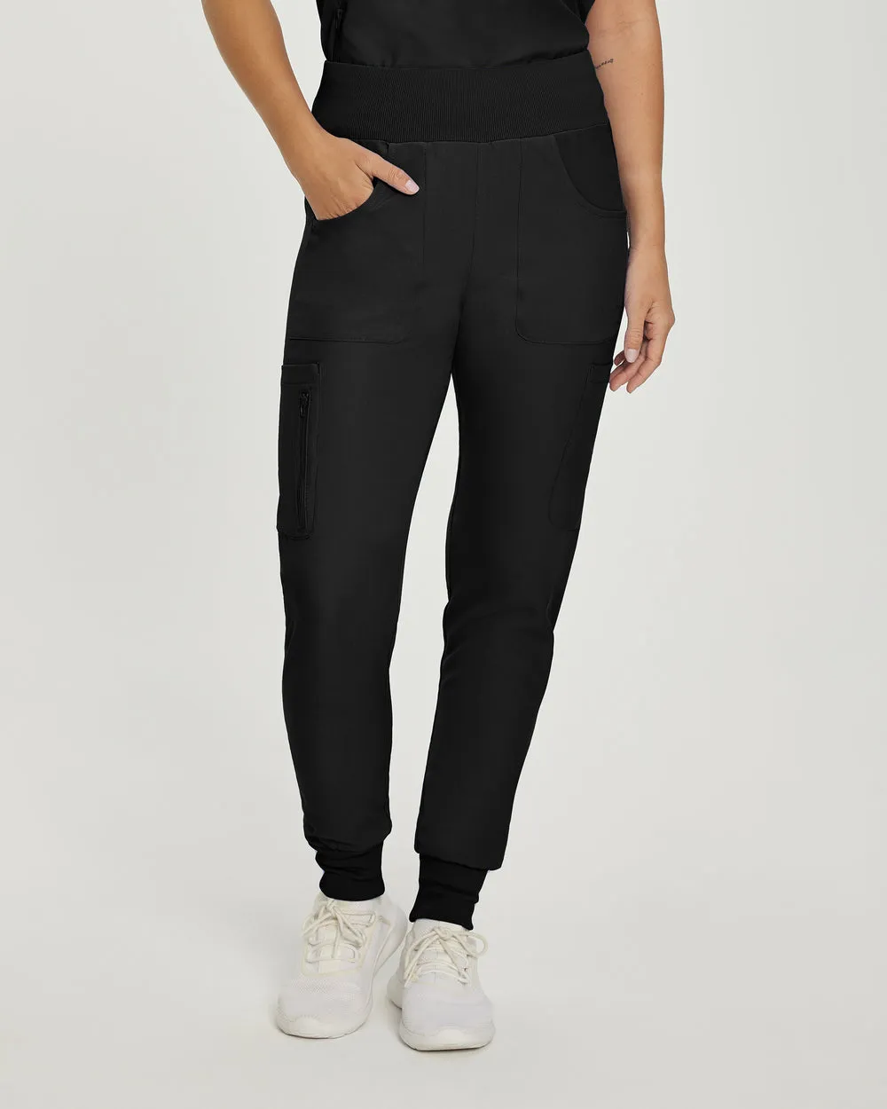 LB401P White Cross Landau Forward Petite Women's Joggers