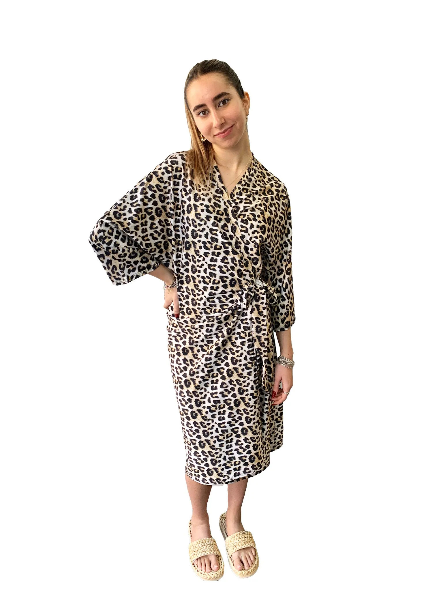 Leopard Wrap Swim Dress