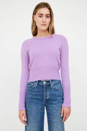 Lilac Purple Cashmere Knit Sweater