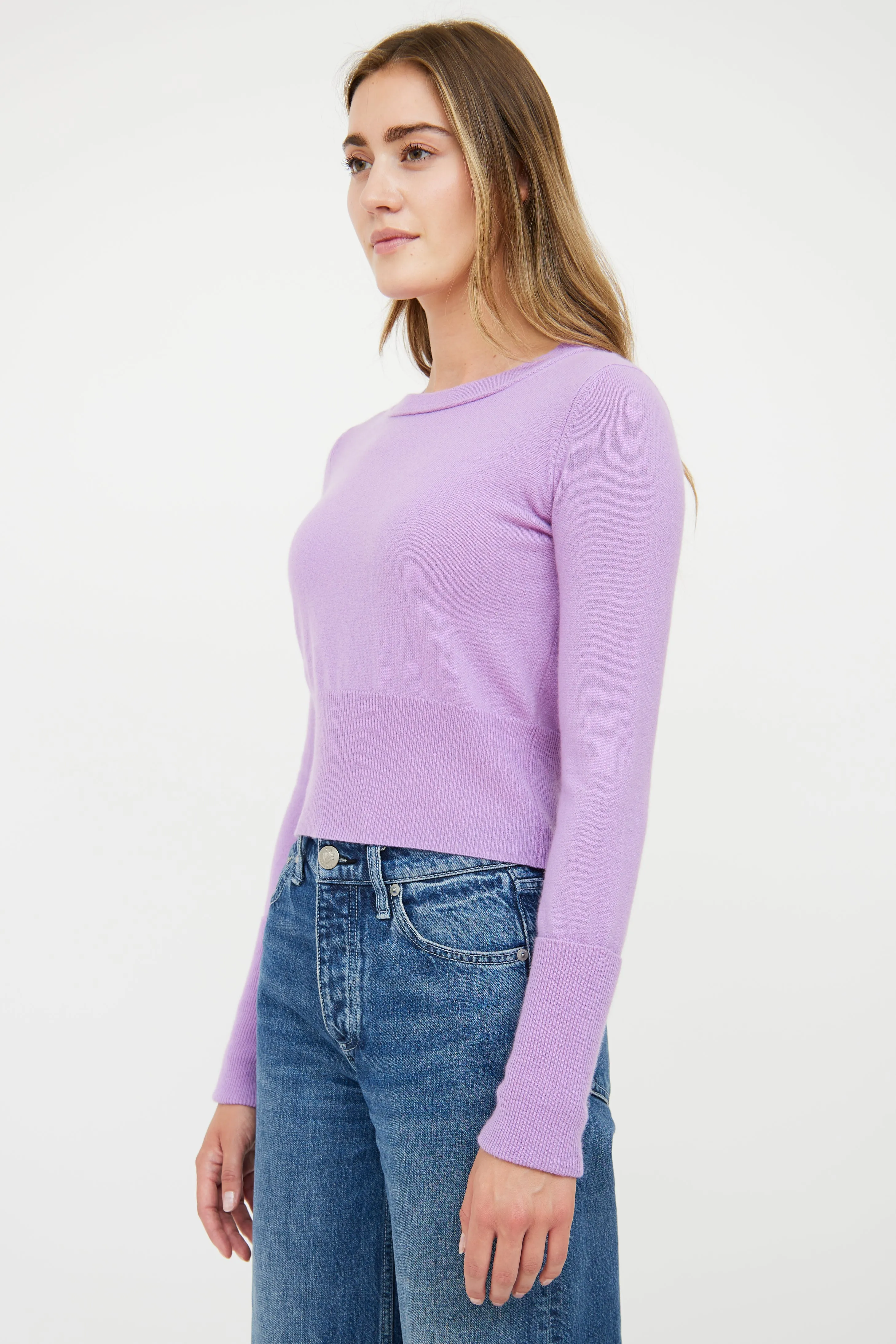 Lilac Purple Cashmere Knit Sweater