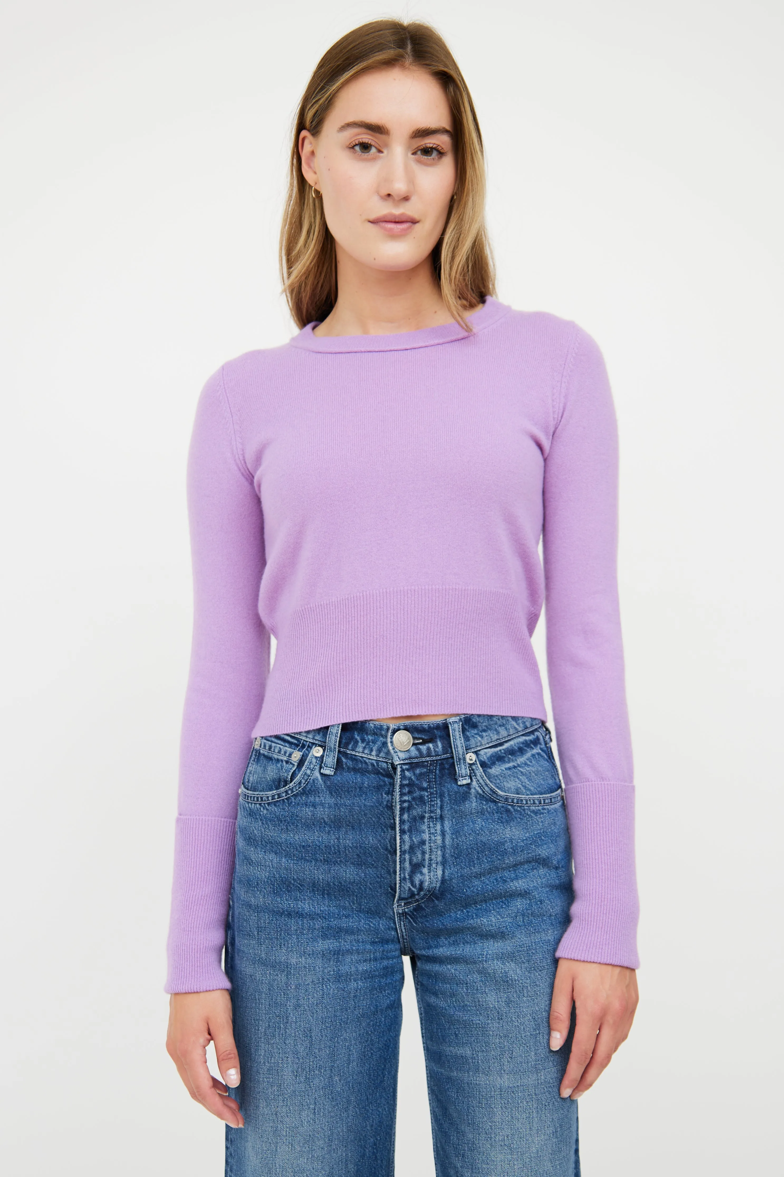 Lilac Purple Cashmere Knit Sweater