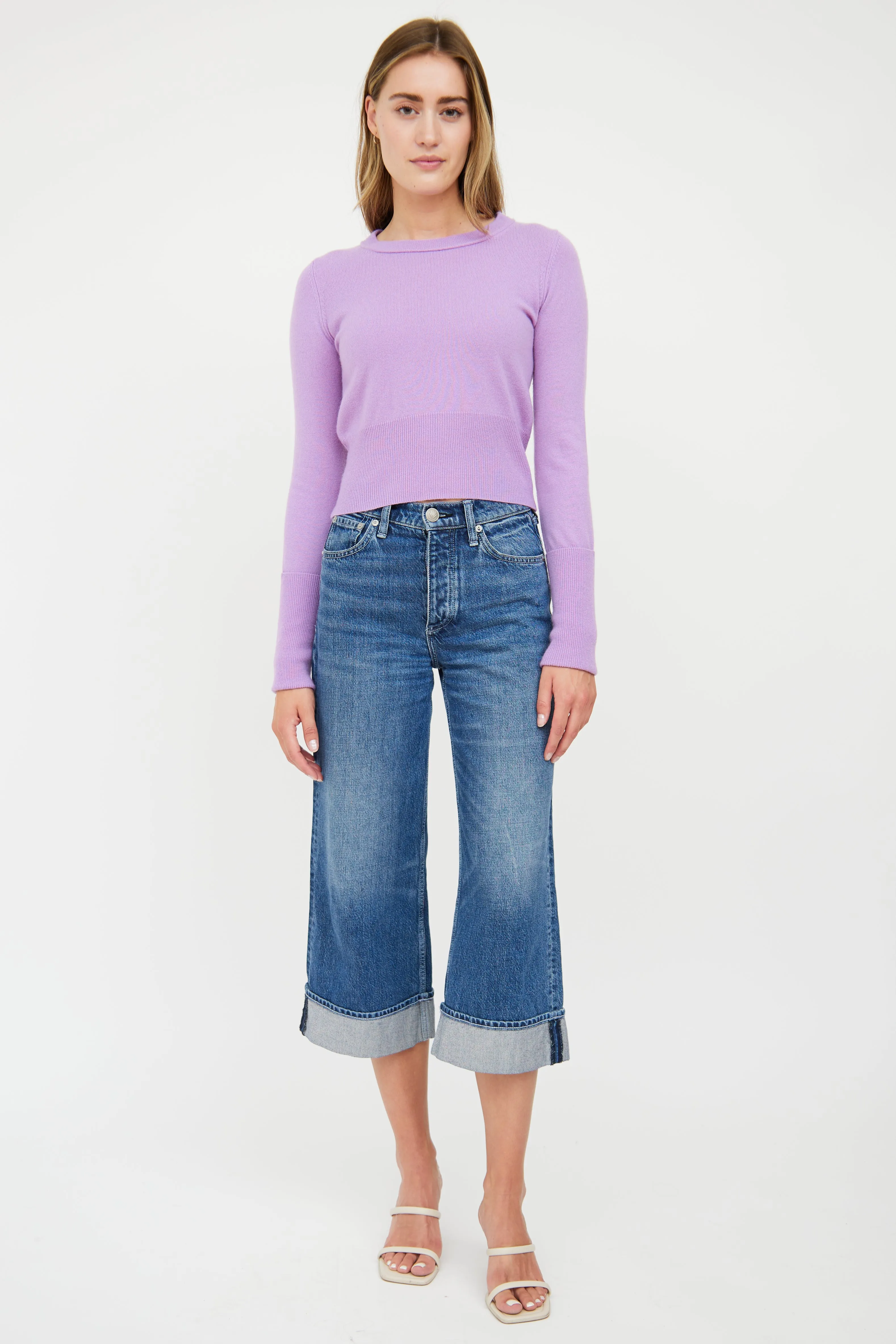 Lilac Purple Cashmere Knit Sweater